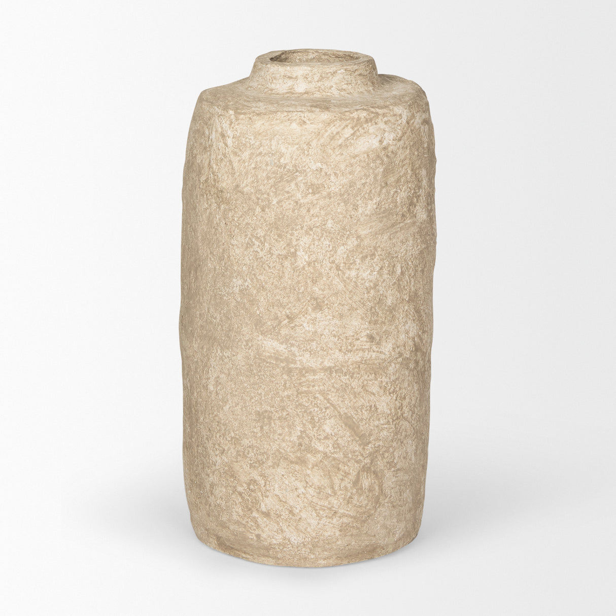 Rama Small Beige Paper Mache Floor Vase from Mercana - Luna Furniture