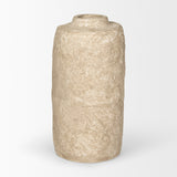 Rama Small Beige Paper Mache Floor Vase from Mercana - Luna Furniture