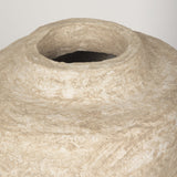 Rama Small Beige Paper Mache Floor Vase from Mercana - Luna Furniture