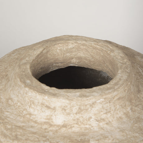 Rama Small Beige Paper Mache Floor Vase from Mercana - Luna Furniture