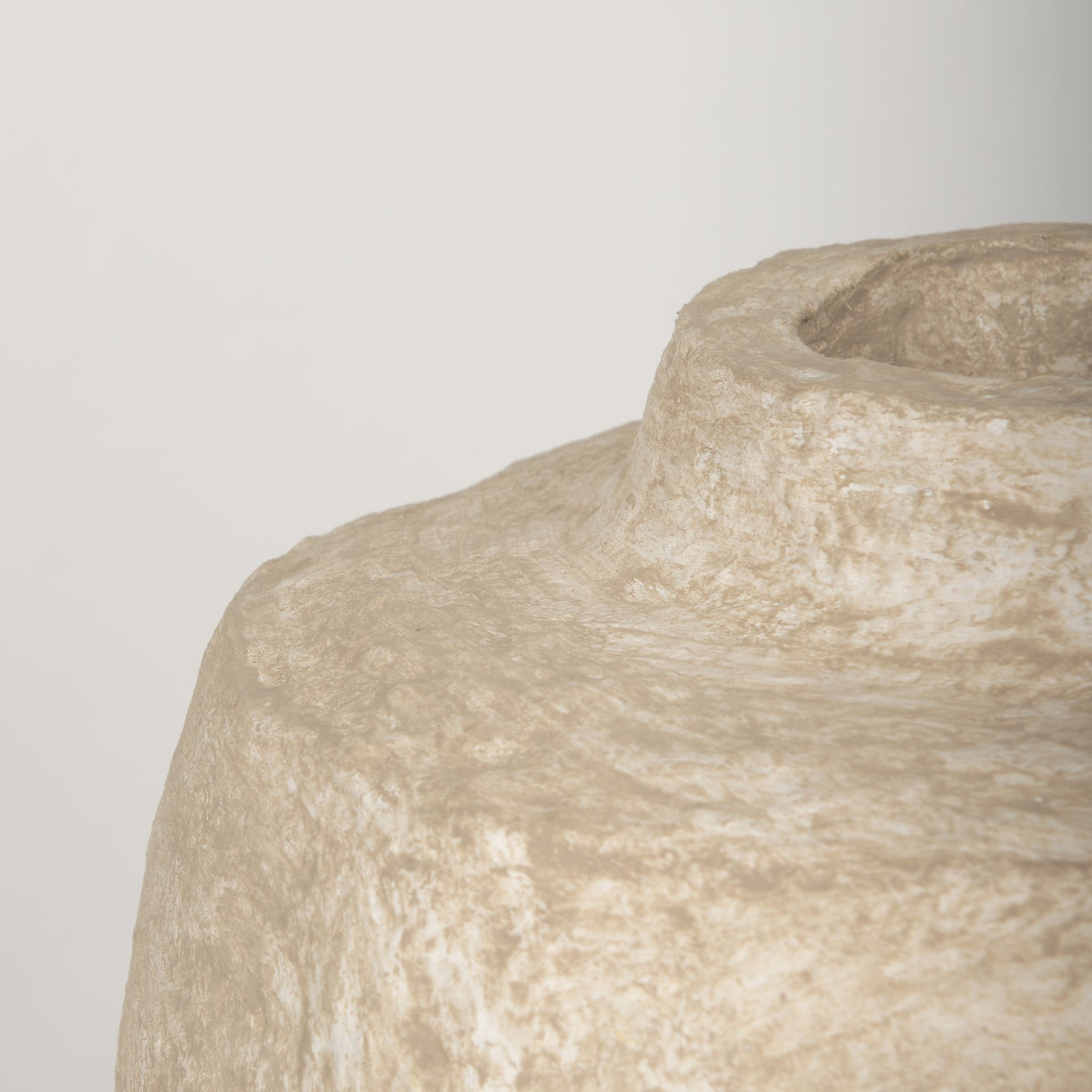 Rama Small Beige Paper Mache Floor Vase from Mercana - Luna Furniture