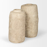 Rama Small Beige Paper Mache Floor Vase from Mercana - Luna Furniture