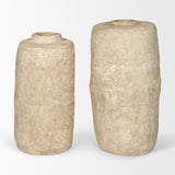 Rama Large Beige Paper Mache Floor Vase from Mercana - Luna Furniture