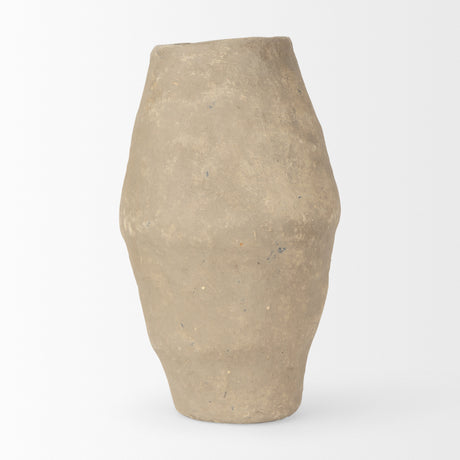 Rundal Small Gray Paper Mache Vase from Mercana - Luna Furniture