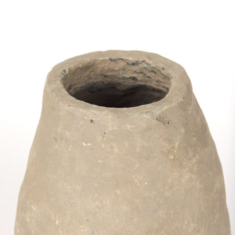 Rundal Small Gray Paper Mache Vase from Mercana - Luna Furniture