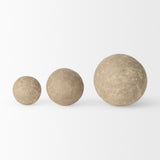 Sunita Set of 3 Gray Paper Mache Orbs from Mercana - Luna Furniture