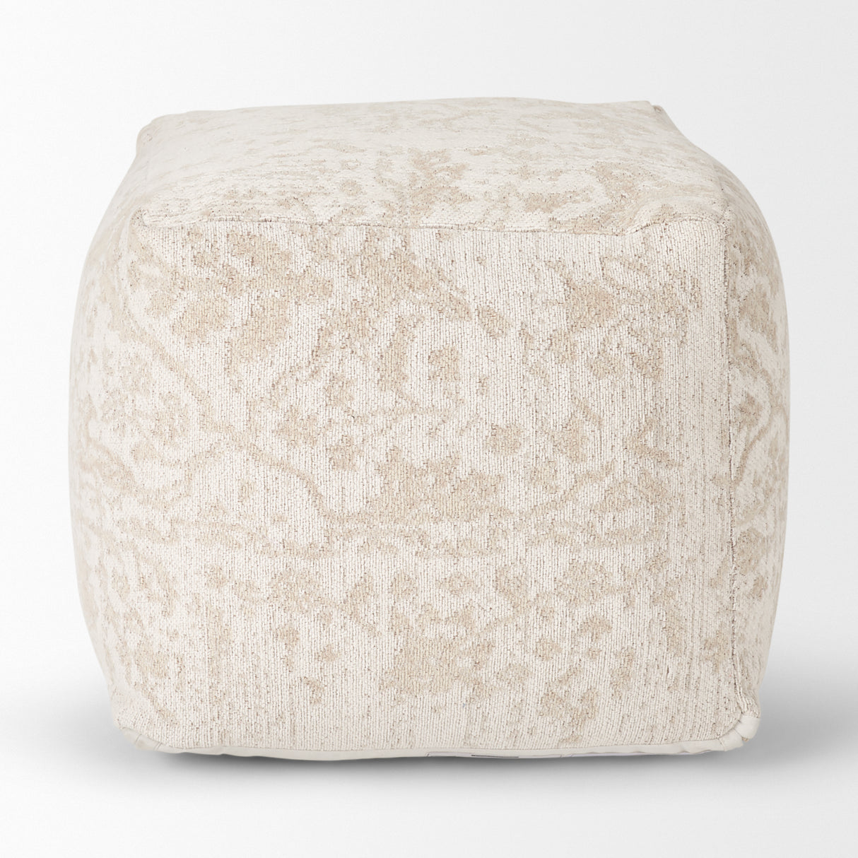 Khloe Small Cream Pouf from Mercana - Luna Furniture