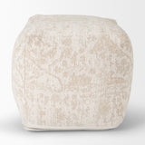 Khloe Small Cream Pouf from Mercana - Luna Furniture