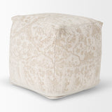 Khloe Small Cream Pouf from Mercana - Luna Furniture