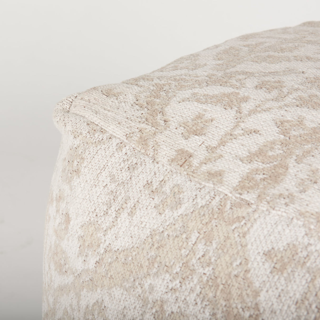 Khloe Small Cream Pouf from Mercana - Luna Furniture