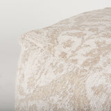 Khloe Small Cream Pouf from Mercana - Luna Furniture