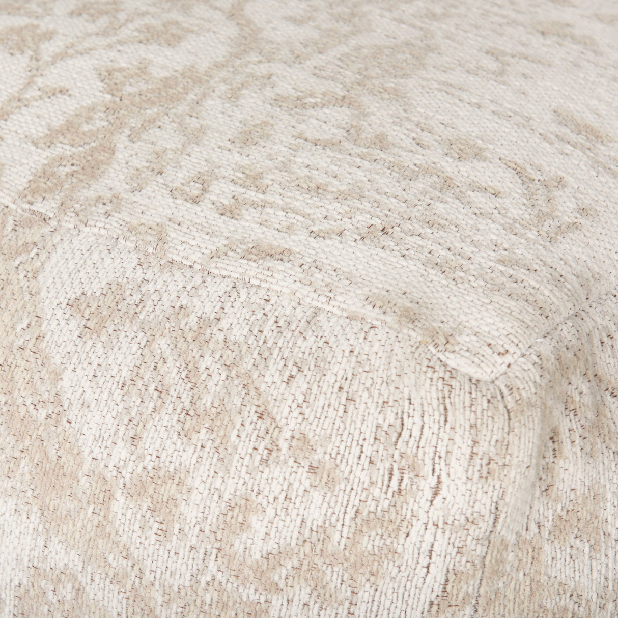 Khloe Small Cream Pouf from Mercana - Luna Furniture