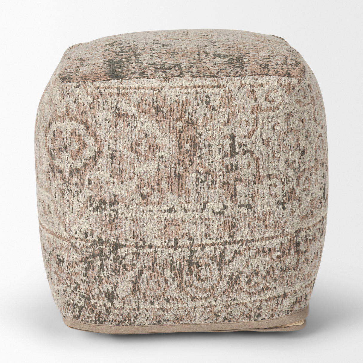 Khloe Small Taupe Pouf from Mercana - Luna Furniture