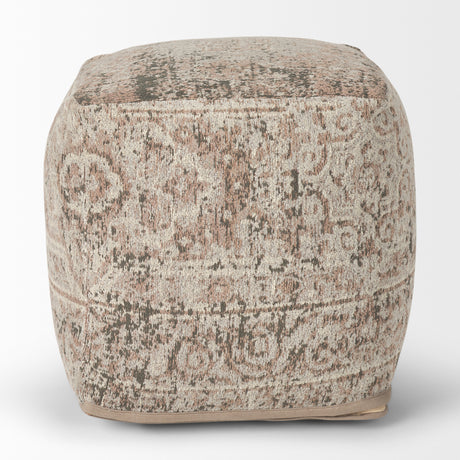 Khloe Small Taupe Pouf from Mercana - Luna Furniture