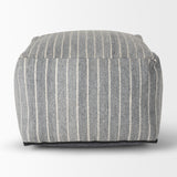 Kensie Large Blue Striped Pouf from Mercana - Luna Furniture