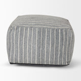 Kensie Large Blue Striped Pouf from Mercana - Luna Furniture