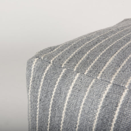 Kensie Large Blue Striped Pouf from Mercana - Luna Furniture
