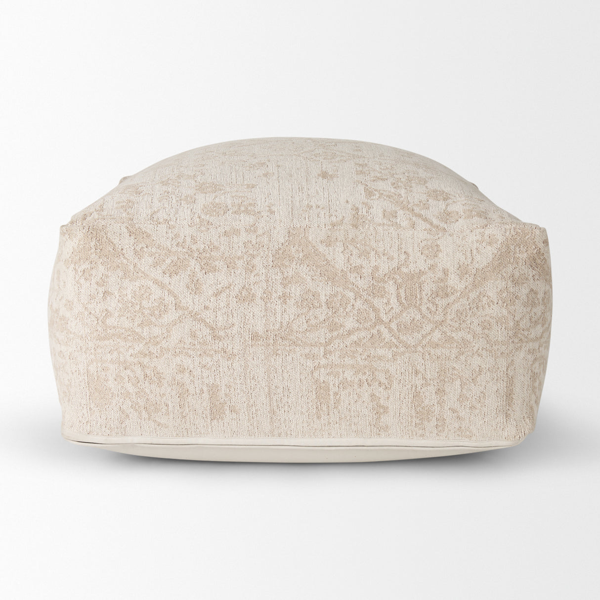 Khloe Large Cream Pouf from Mercana - Luna Furniture