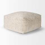 Khloe Large Cream Pouf from Mercana - Luna Furniture