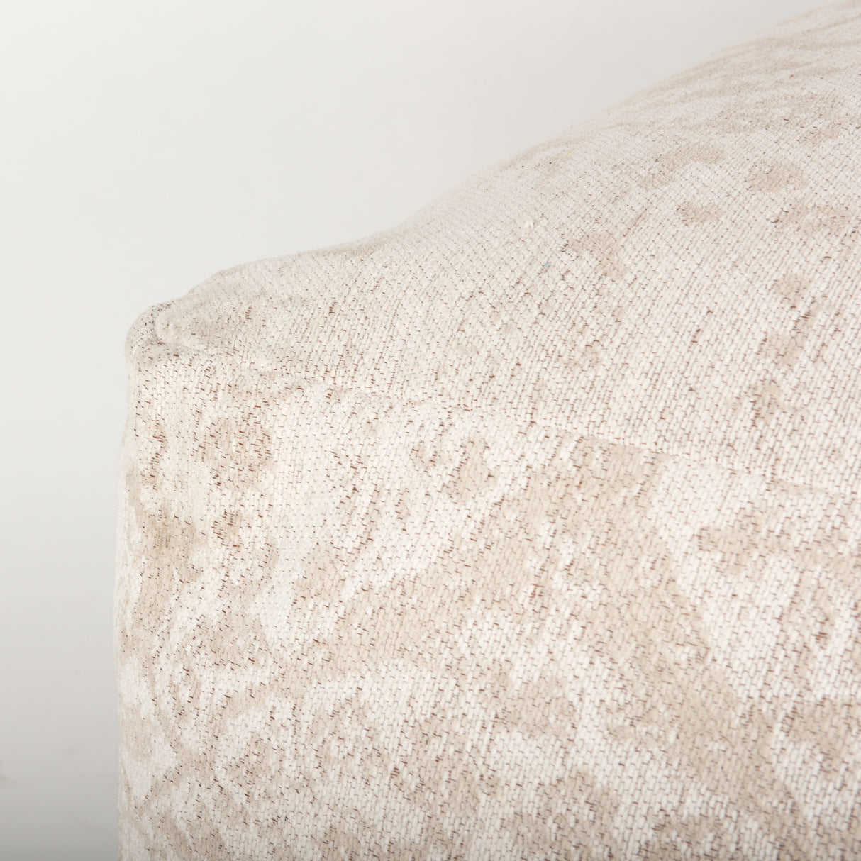 Khloe Large Cream Pouf from Mercana - Luna Furniture
