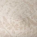 Khloe Large Cream Pouf from Mercana - Luna Furniture