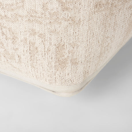 Khloe Large Cream Pouf from Mercana - Luna Furniture