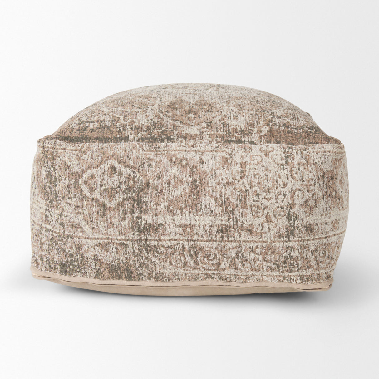 Khloe Large Taupe Pouf from Mercana - Luna Furniture