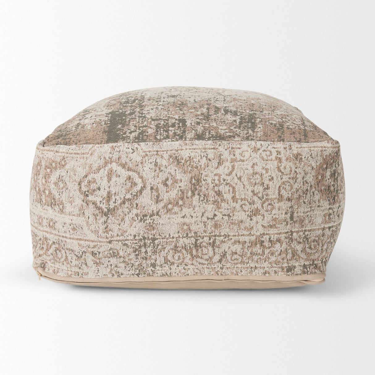 Khloe Large Taupe Pouf from Mercana - Luna Furniture