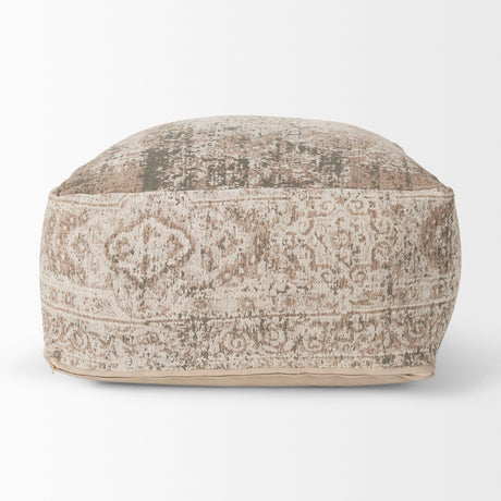 Khloe Large Taupe Pouf from Mercana - Luna Furniture