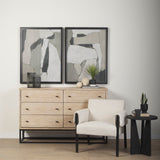 Ciara 6 Drawer Beige Fir Veneer w/ Black Metal Sideboard from Mercana - Luna Furniture