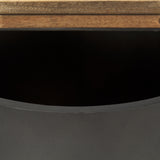 Eclipse Gunmetal Gray Drum Base w/ Brown Wood Top End/Side Table from Mercana - Luna Furniture