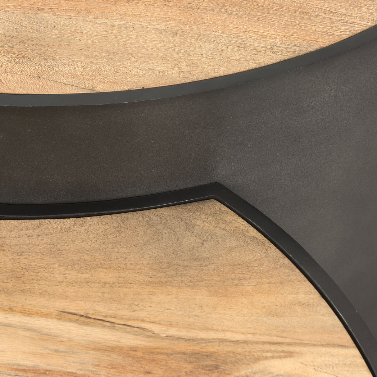 Eclipse Gunmetal Gray Drum Base w/ Brown Wood Top Nested Coffee Table from Mercana - Luna Furniture