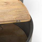 Eclipse Gunmetal Gray Drum Base w/ Brown Wood Top Nested Coffee Table from Mercana - Luna Furniture