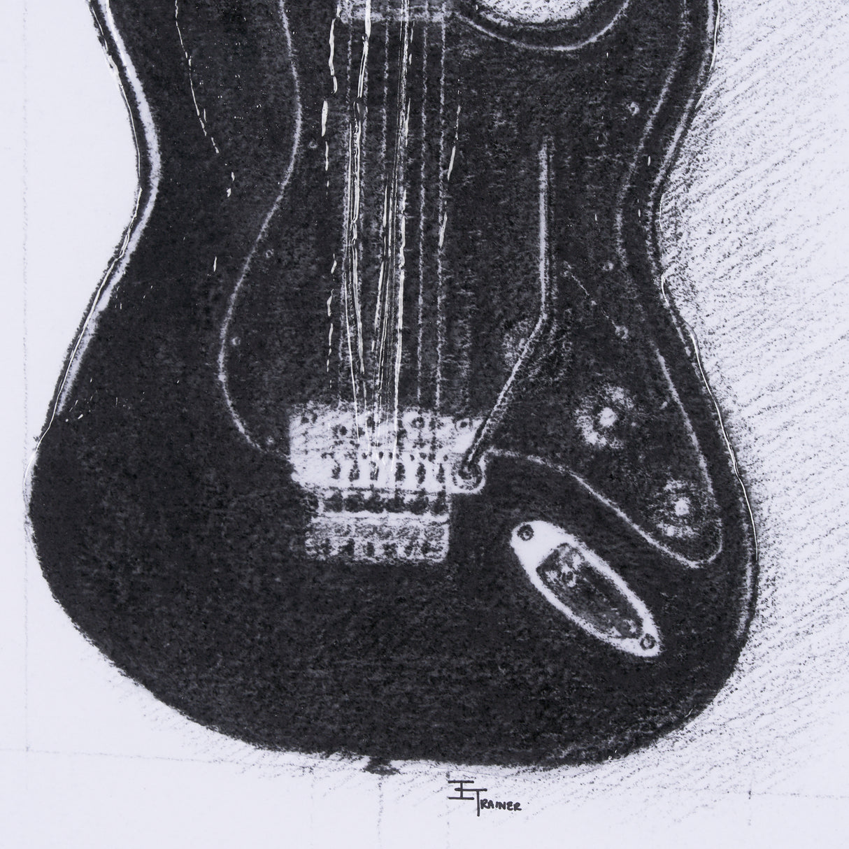 Guitar I by Mercana Studio a Hand Embellished Textured Framed Art Print Matted under Glass from Mercana - Luna Furniture