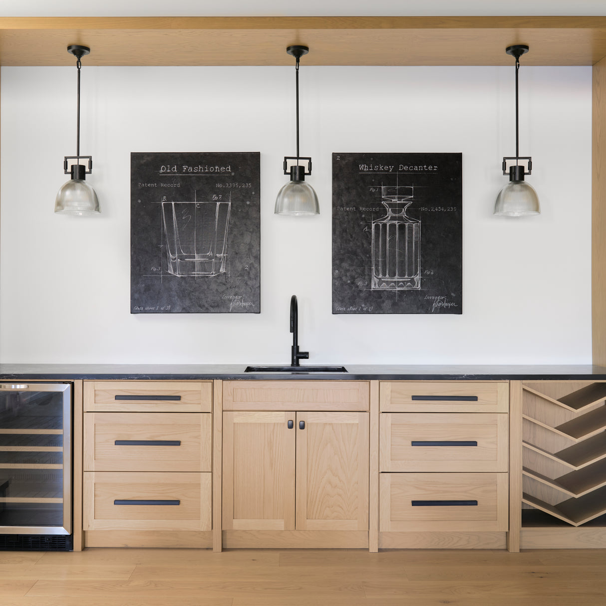 Barware Blueprint I by Mercana Studio a Hand Embellished Textured Canvas from Mercana - Luna Furniture