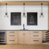 Barware Blueprint I by Mercana Studio a Hand Embellished Textured Canvas from Mercana - Luna Furniture