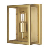 Cairn Brushed Gold Metal w/ Glass 1-Light Wall Sconce from Mercana - Luna Furniture