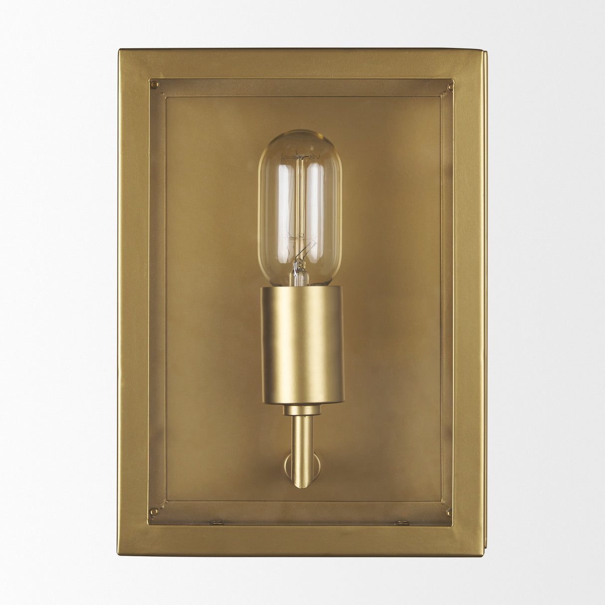 Cairn Brushed Gold Metal w/ Glass 1-Light Wall Sconce from Mercana - Luna Furniture