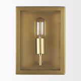 Cairn Brushed Gold Metal w/ Glass 1-Light Wall Sconce from Mercana - Luna Furniture