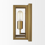 Cairn Brushed Gold Metal w/ Glass 1-Light Wall Sconce from Mercana - Luna Furniture