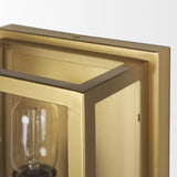 Cairn Brushed Gold Metal w/ Glass 1-Light Wall Sconce from Mercana - Luna Furniture