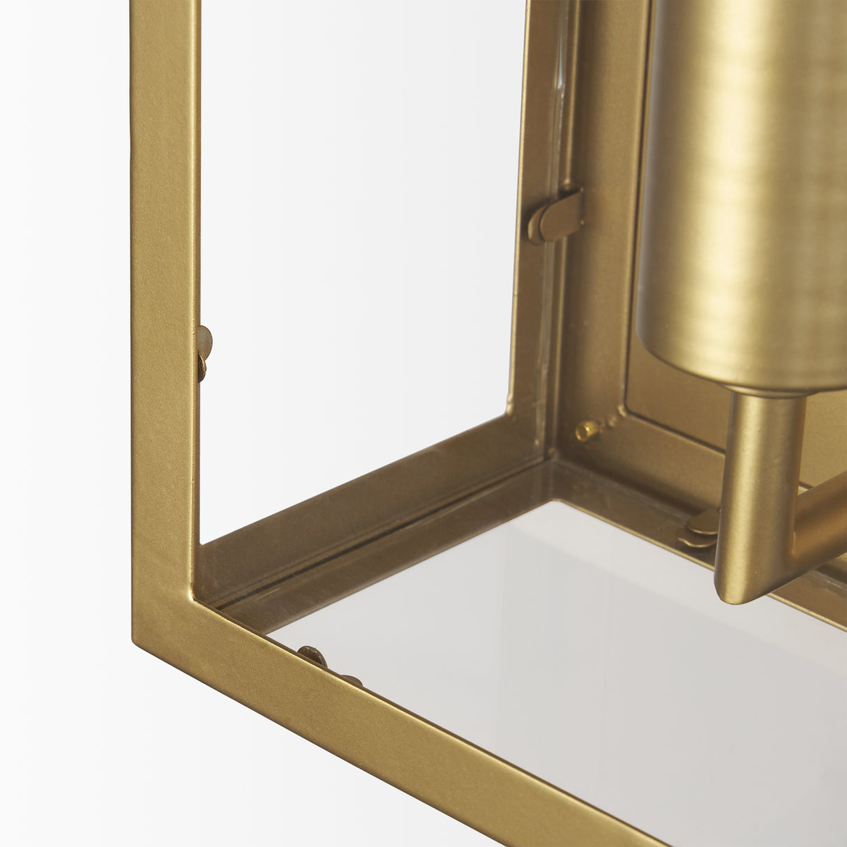 Cairn Brushed Gold Metal w/ Glass 1-Light Wall Sconce from Mercana - Luna Furniture