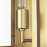 Cairn Brushed Gold Metal w/ Glass 1-Light Wall Sconce from Mercana - Luna Furniture