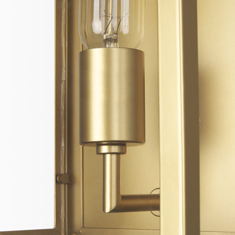 Cairn Brushed Gold Metal w/ Glass 1-Light Wall Sconce from Mercana - Luna Furniture