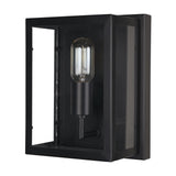 Cairn Matte Black Metal w/ Glass 1-Light Wall Sconce from Mercana - Luna Furniture