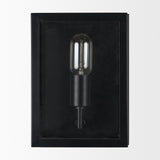 Cairn Matte Black Metal w/ Glass 1-Light Wall Sconce from Mercana - Luna Furniture