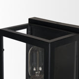 Cairn Matte Black Metal w/ Glass 1-Light Wall Sconce from Mercana - Luna Furniture
