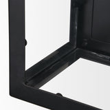 Cairn Matte Black Metal w/ Glass 1-Light Wall Sconce from Mercana - Luna Furniture