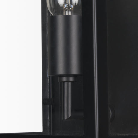 Cairn Matte Black Metal w/ Glass 1-Light Wall Sconce from Mercana - Luna Furniture