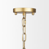 Edie Brushed Gold Metal w/ Frosted Glass Globe 1-Light Pendant from Mercana - Luna Furniture